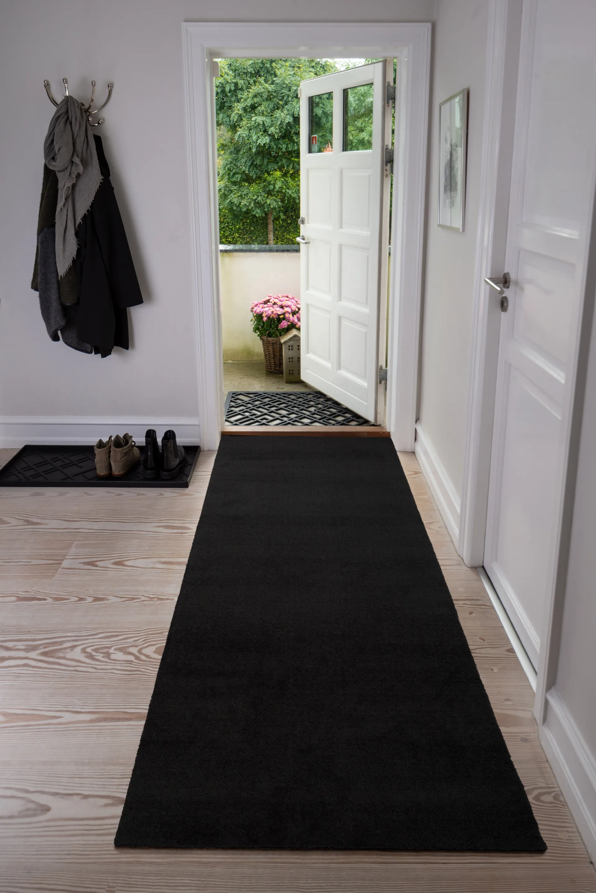 Unicolor gångmatta, Black, 90x200 cm tica copenhagen