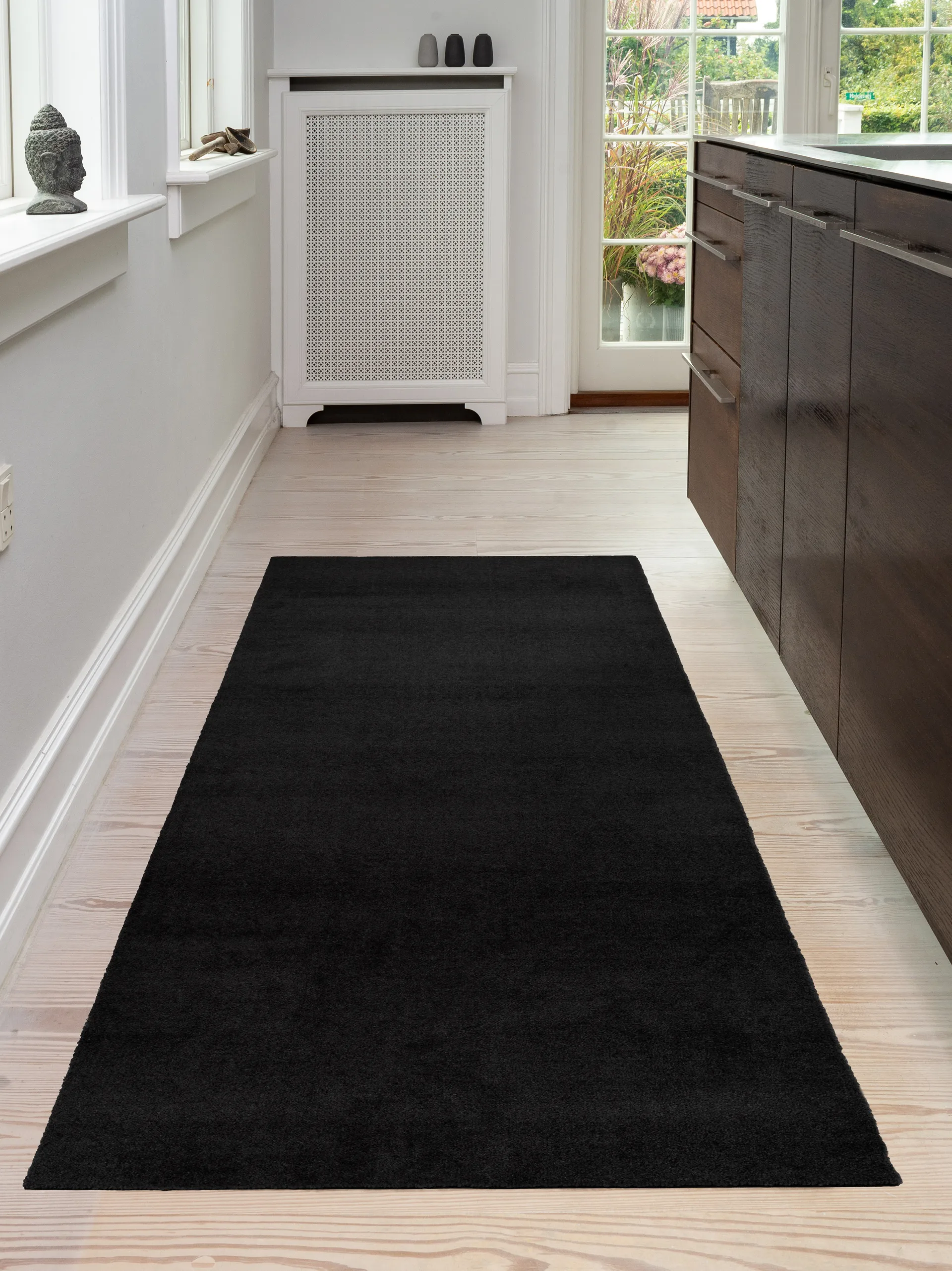 Unicolor gångmatta, Black, 90x200 cm tica copenhagen