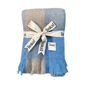 Ahlblom ullpläd 130x170 cm - Beige-blue - Tinted