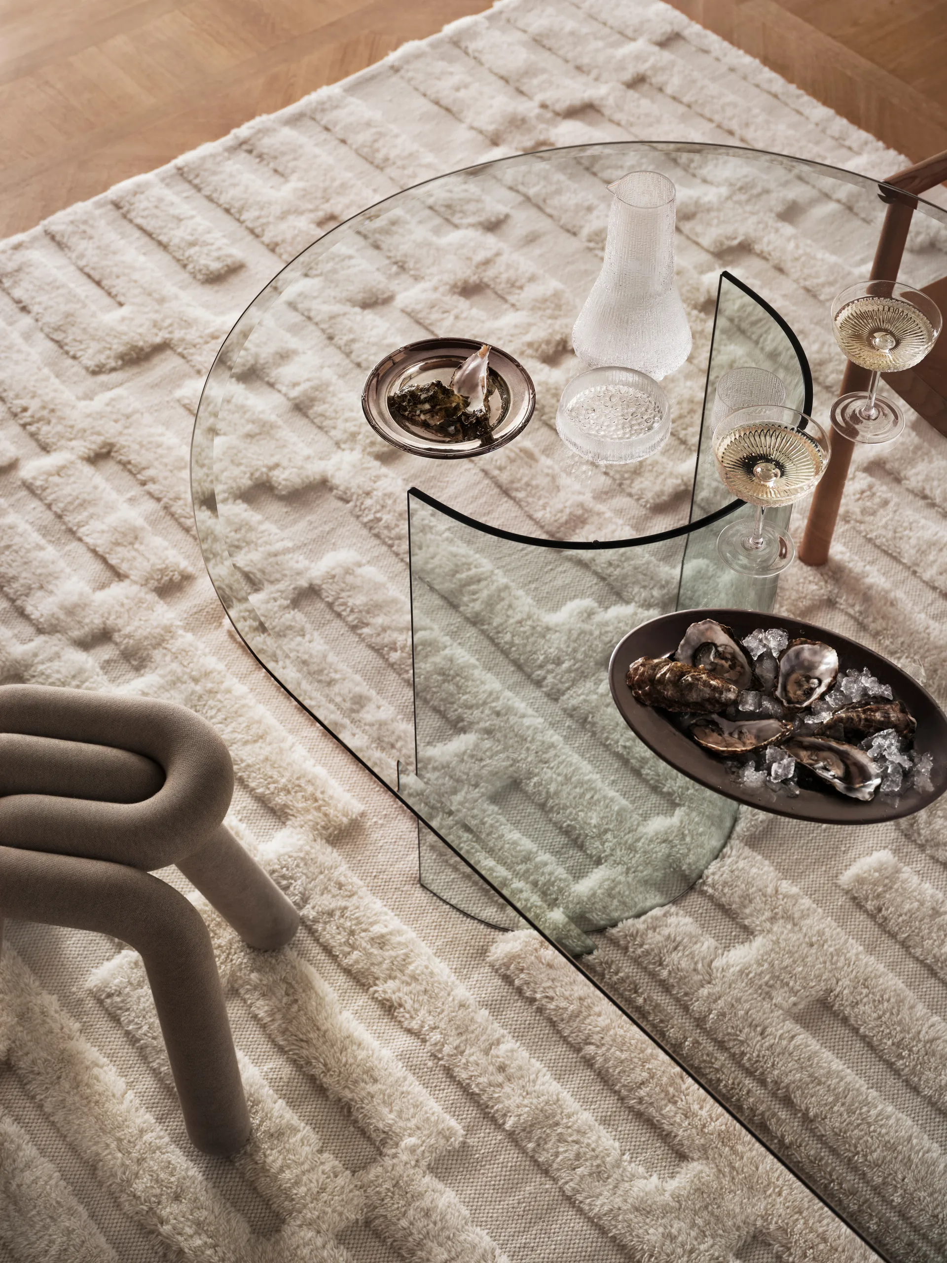 Bielke ullmatta 160x230 cm, Offwhite Tinted