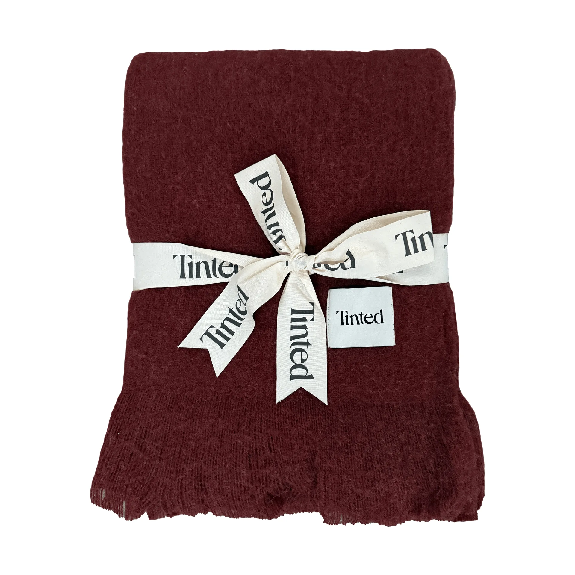 Fingal ullpläd, Solid wine red, 130x170 cm Tinted