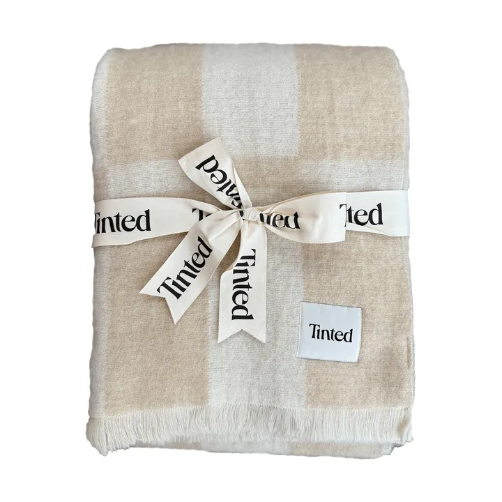 Hallin mohairpläd - Beige-off white, 130x170 cm - Tinted