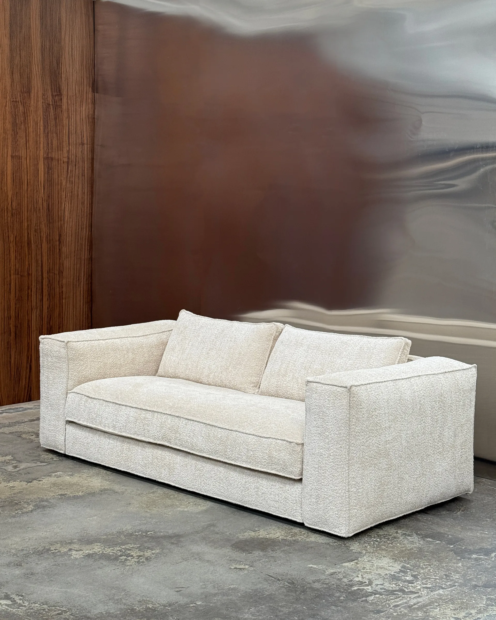 Klinge soffa, Bouclé soft sand Tinted