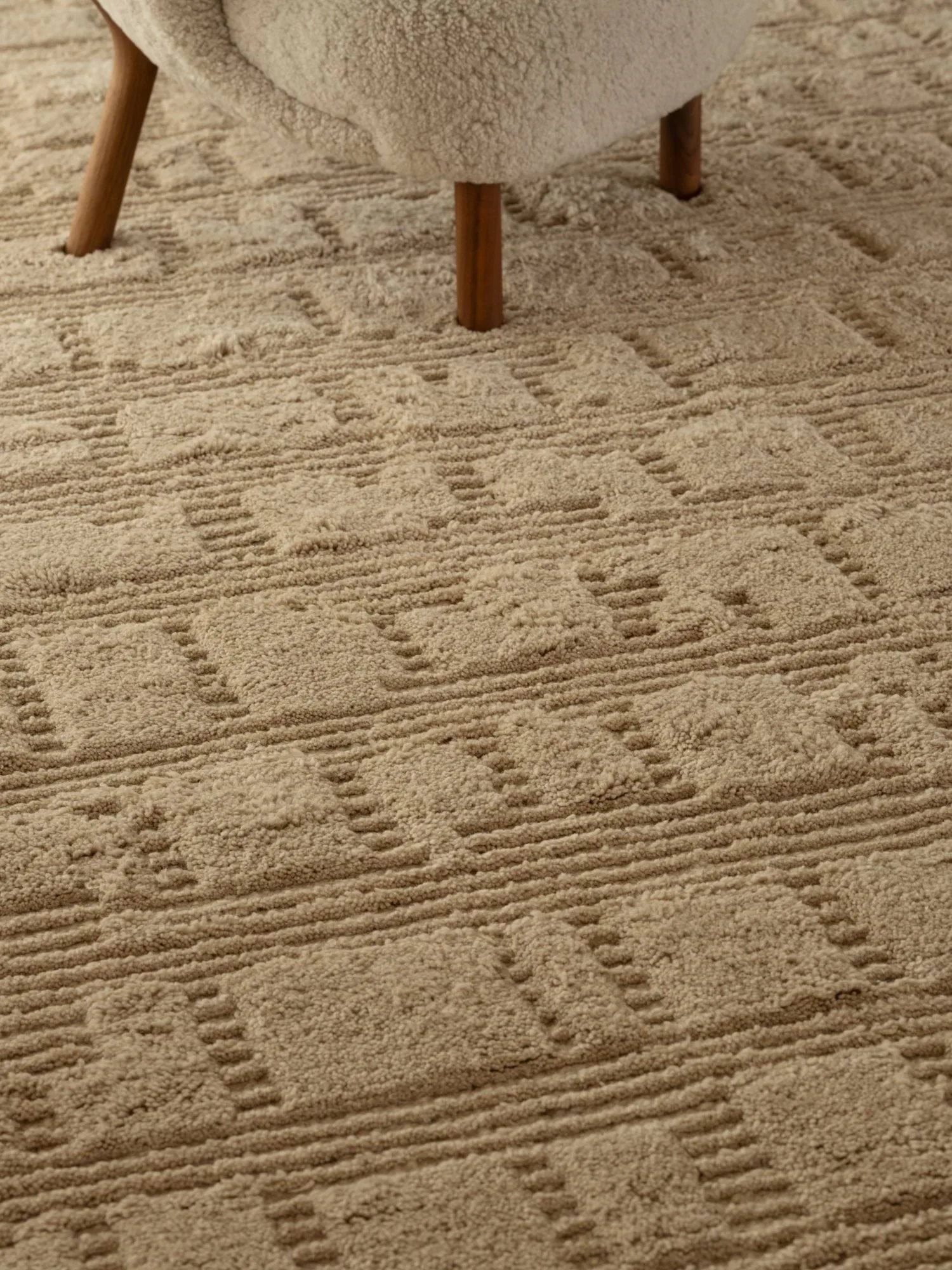 Lydahl ullmatta, Beige, 200x300 cm Tinted