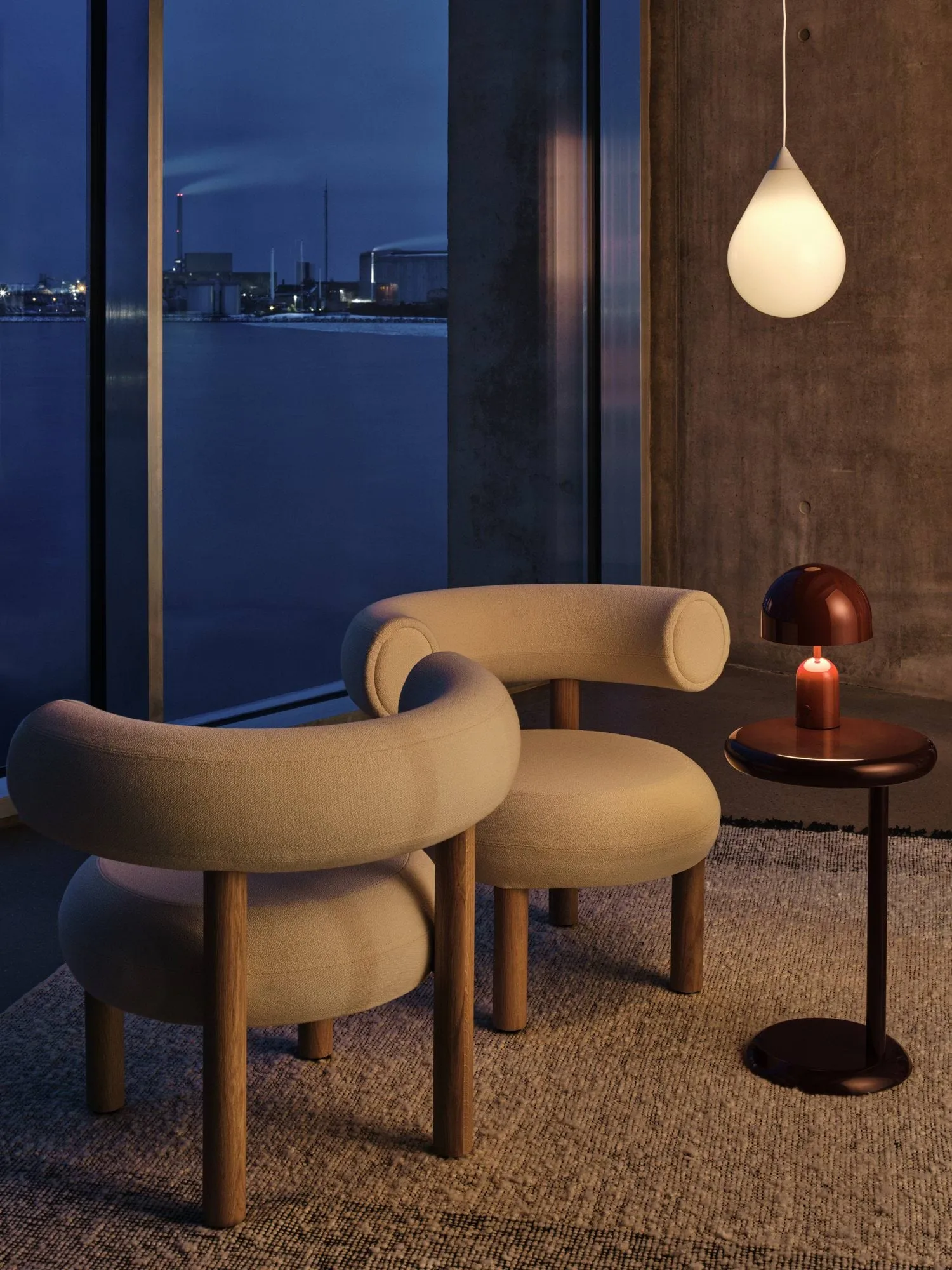 Bell Portabel LED bordslampa 28 cm v.2, Burgundy Tom Dixon