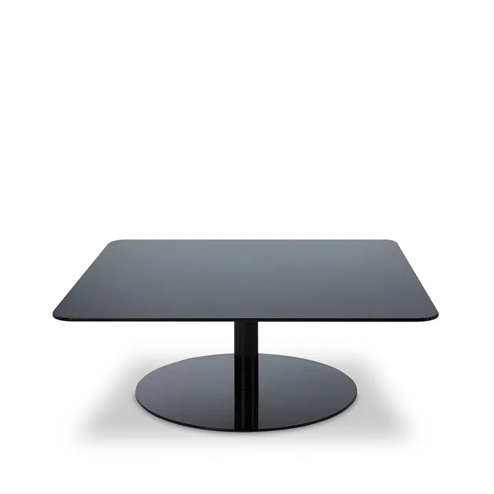 Flash soffbord 80x80 cm - Svart spegelglas-svart stativ - Tom Dixon