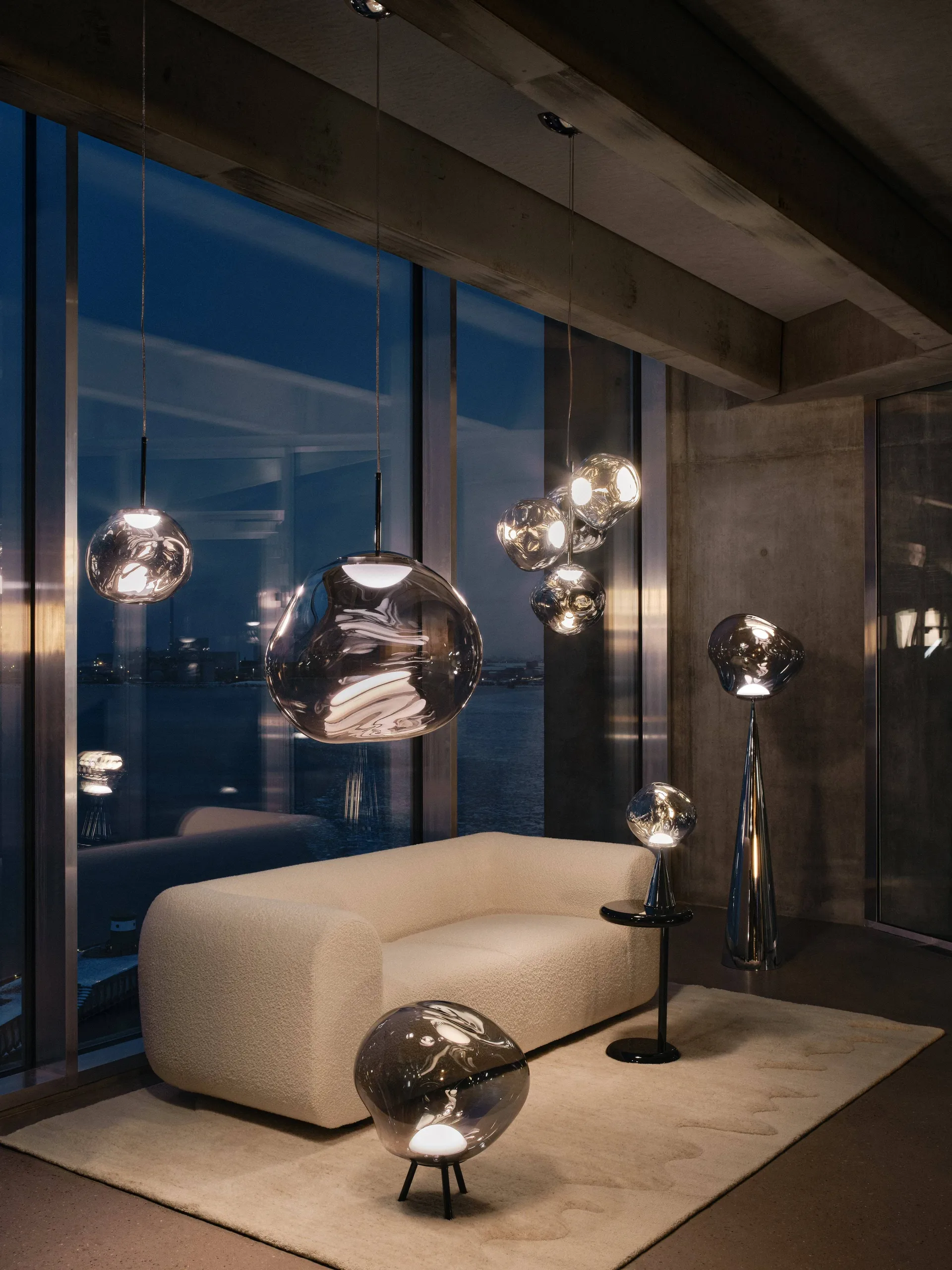 Melt pendel LED, Nickel, medium 50x50 cm Tom Dixon