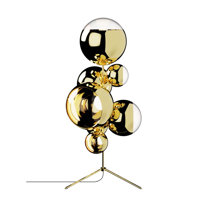 Mirror Ball chandelier golvlampa LED 181 cm - Gold - Tom Dixon