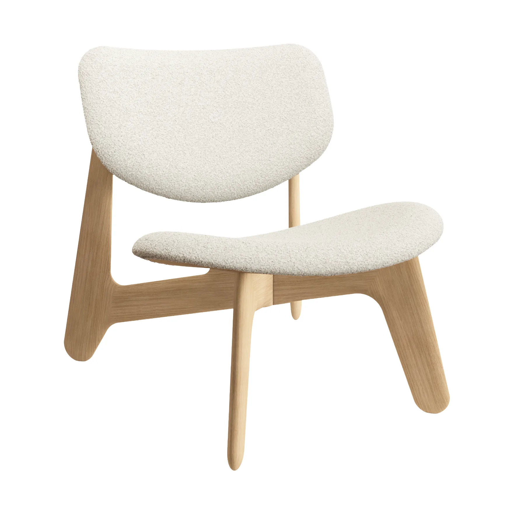 Slab loungestol klädd sits, Natural brushed oak-Elle 0200 CMHR Natural Tom Dixon