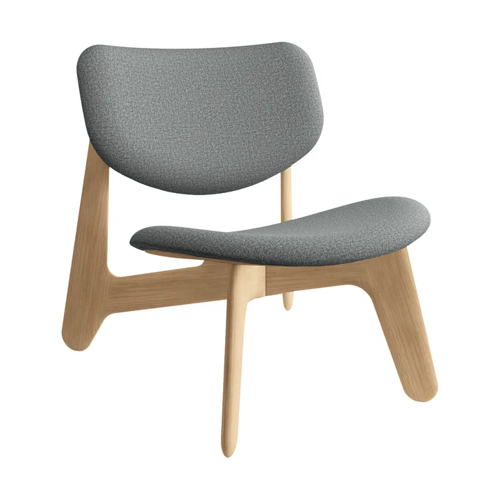 Slab loungestol klädd sits - Natural brushed oak-Hallingdal 0130 mid grey - Tom Dixon