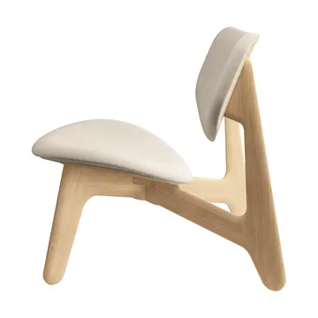 Slab loungestol klädd sits - Natural brushed oak-Linara 05 CMHR Cream - Tom Dixon