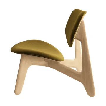 Slab loungestol klädd sits - Natural brushed oak-Royal 0162 CMHR Khaki - Tom Dixon