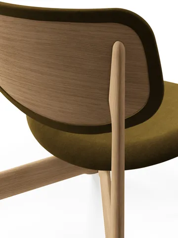 Slab loungestol klädd sits - Natural brushed oak-Royal 0162 CMHR Khaki - Tom Dixon