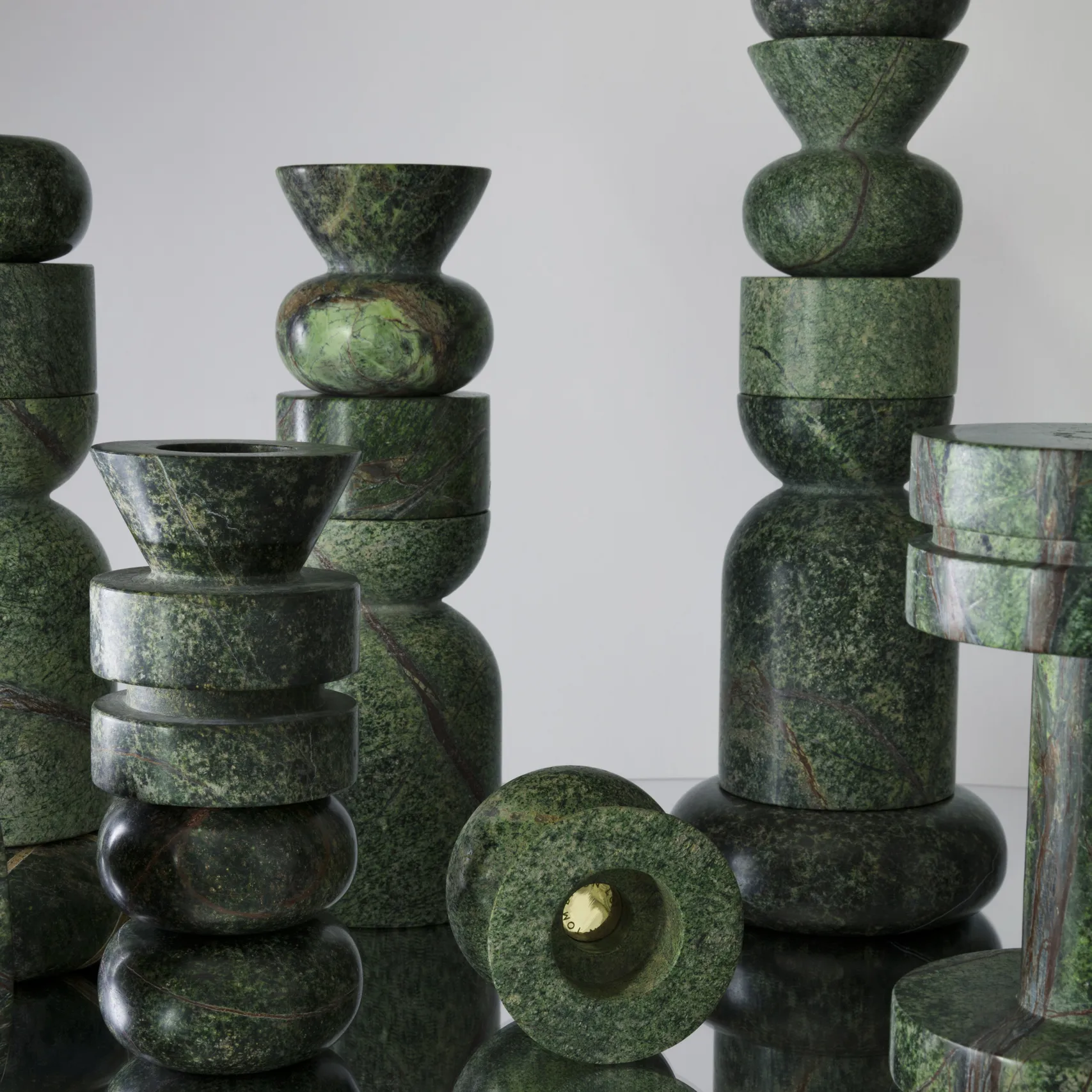 Stone Stacking ljusstake 5 delar, Grön Tom Dixon