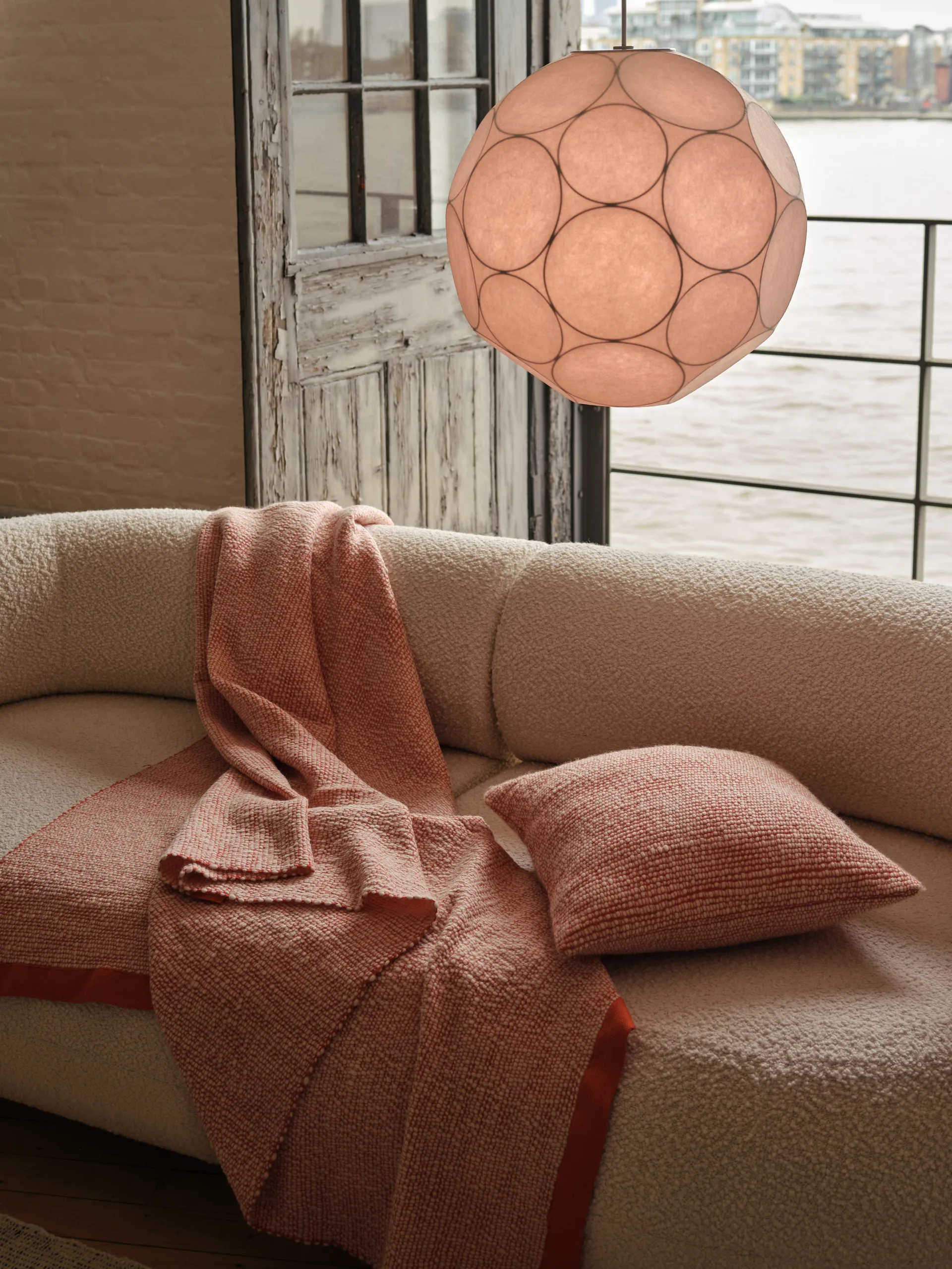 Thread filt 140x180 cm, Orange & White Tom Dixon