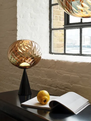 Whirl cone fat bordslampa - Gold-black - Tom Dixon