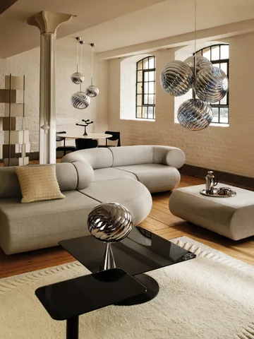 Whirl cone fat bordslampa - Silver - Tom Dixon