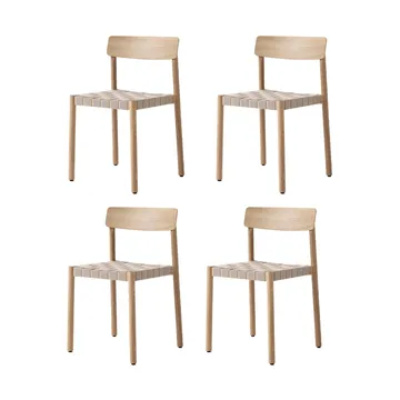 Betty TK1 stol, Ek-naturflätad linnebandsits, 4-pack - &Tradition