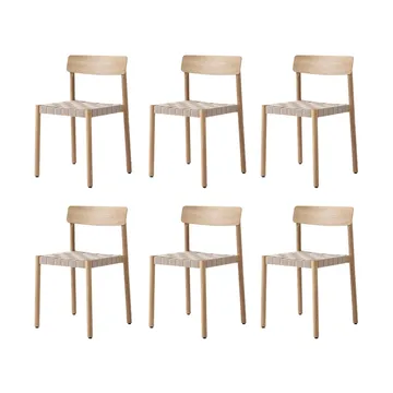Betty TK1 stol, Ek-naturflätad linnebandsits, 6-pack - &Tradition
