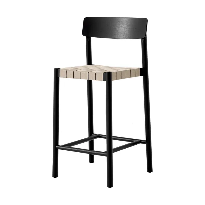 Betty TK12 Counter Chair barstol 65 cm - Naturfärgat lin-svartlackad ask - &Tradition