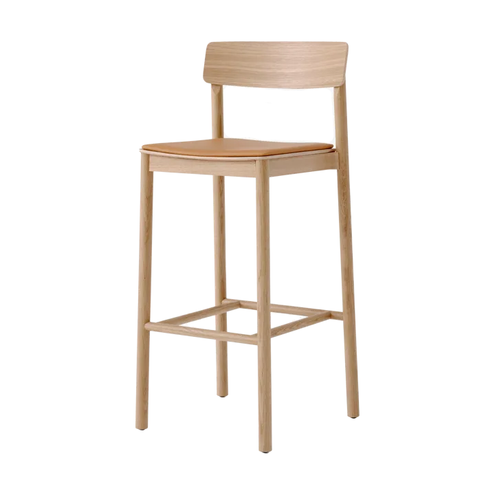 Betty TK17 Bar Chair barstol 75 cm - Noble konjaksfärgat läder-lackad ek - &Tradition