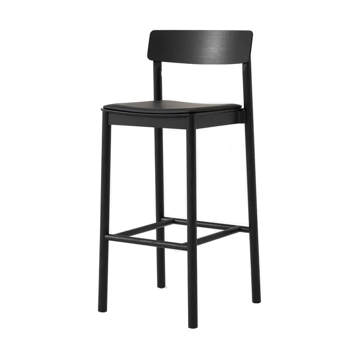Betty TK17 Bar Chair barstol 75 cm - Noble svart läder-svartlackad ask - &Tradition