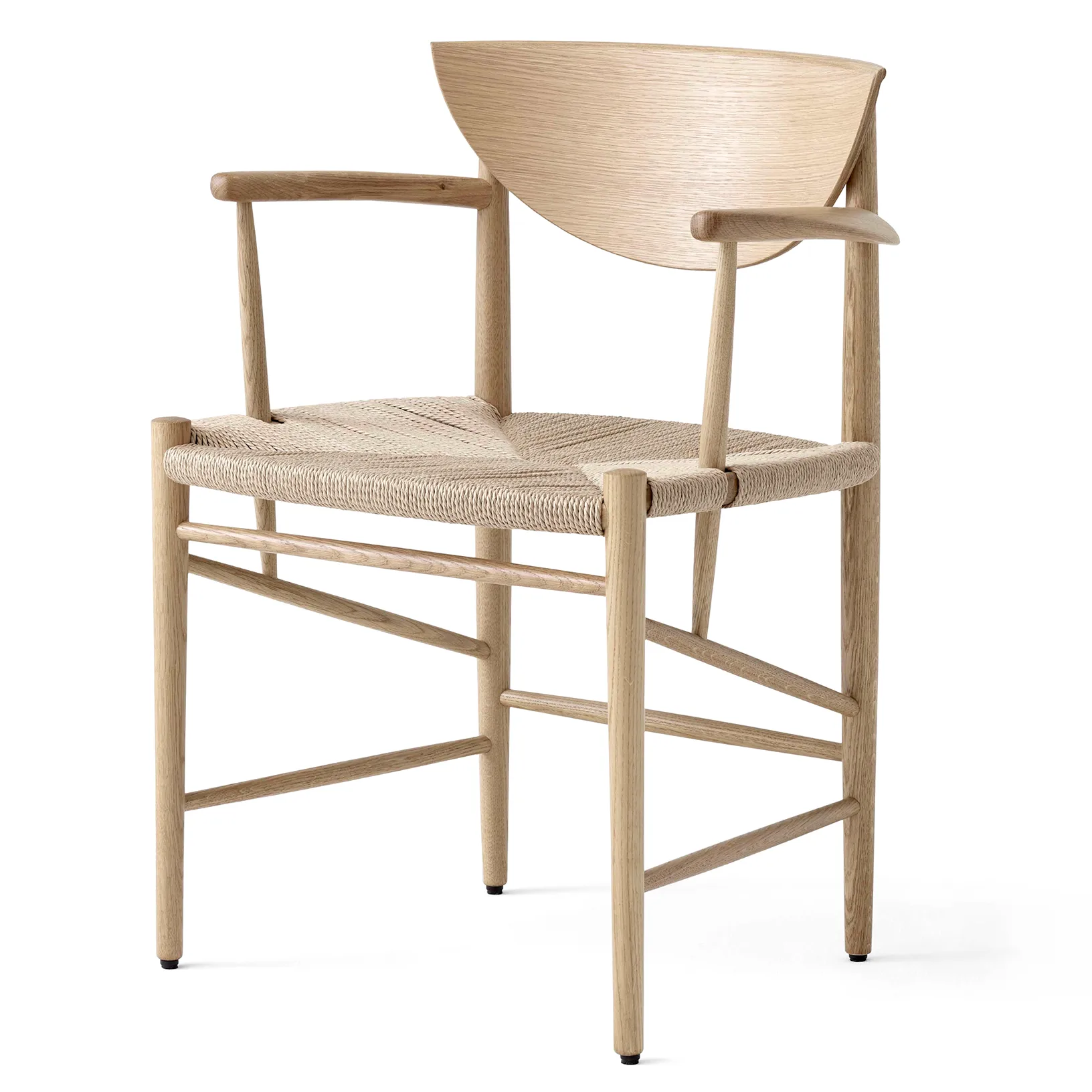 Drawn stol HM4 med armstöd, Oljad ek &Tradition