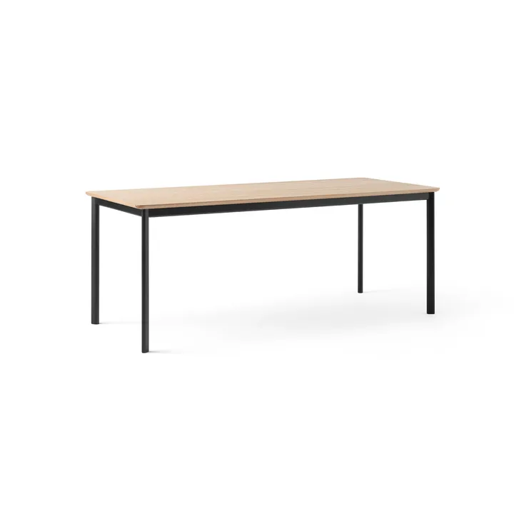 Drip HW116 matbord 83x193 cm - Black frame-clear lacq. oak - &Tradition