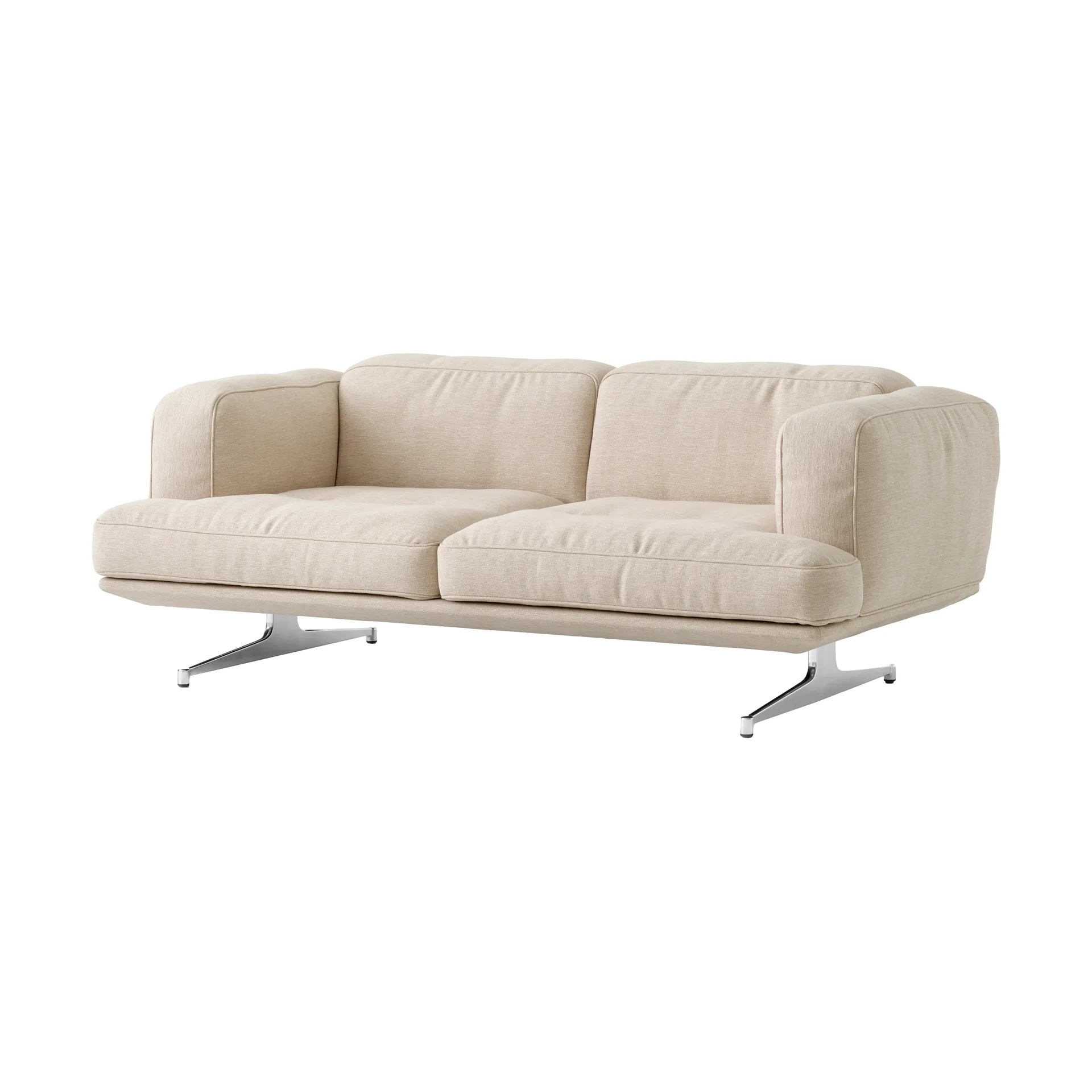 Inland AV22 soffa 2-sits, Clay 0011-polished aluminium &Tradition