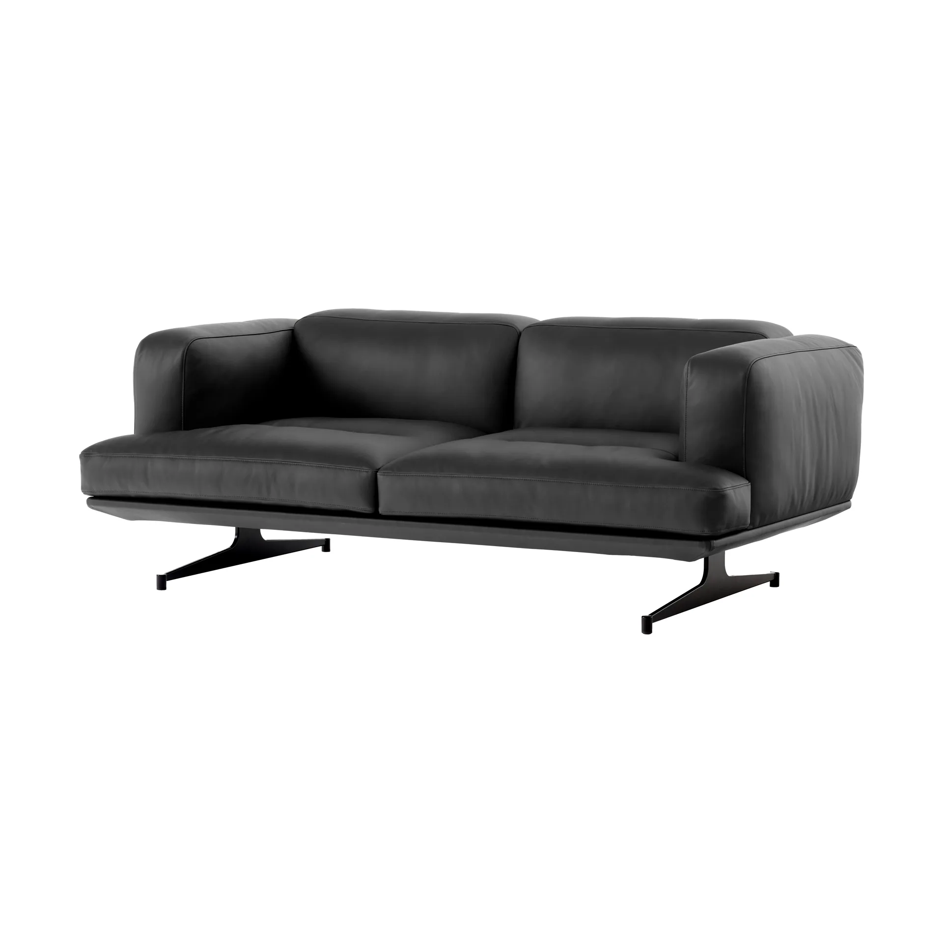 Inland AV22 soffa 2-sits, Noble läder svart-warm black &Tradition