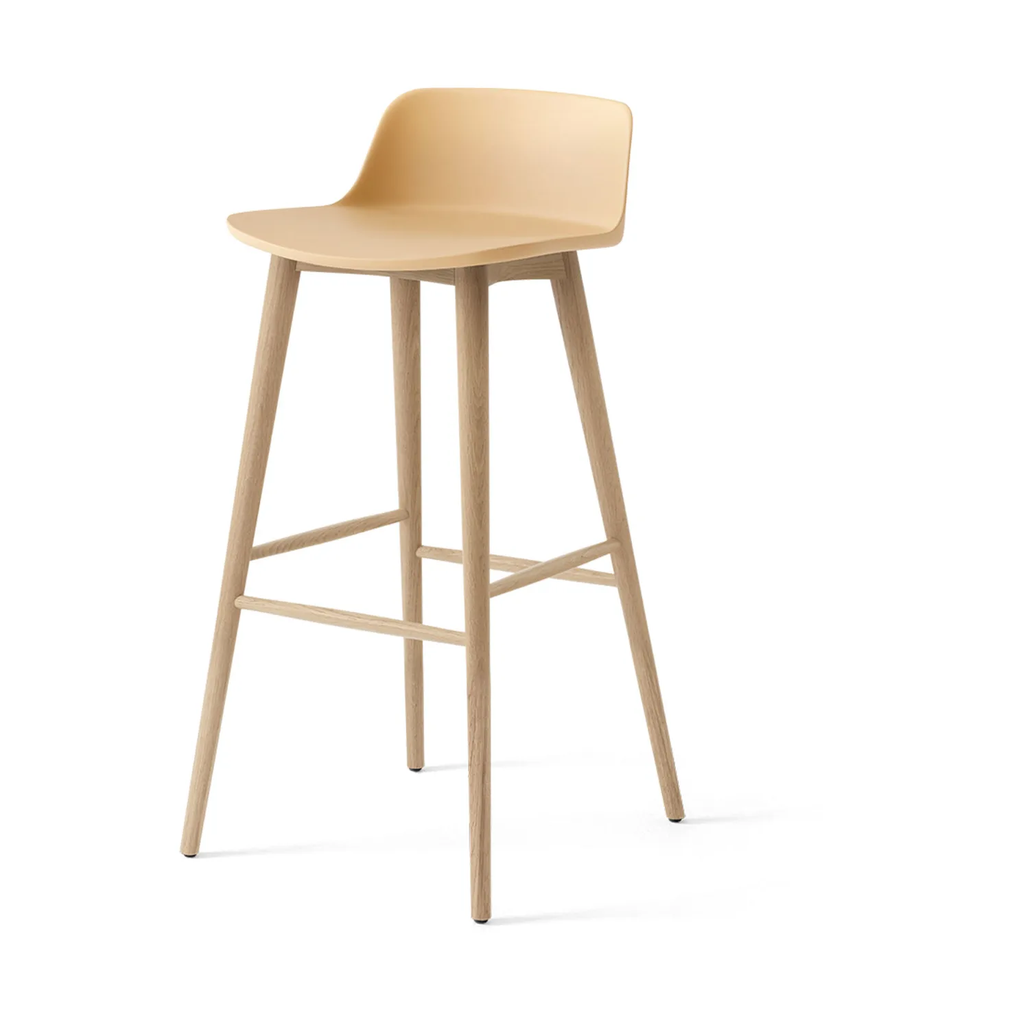 Rely HW123 barstol, Beige sand-lackerad ek, 75 cm &Tradition
