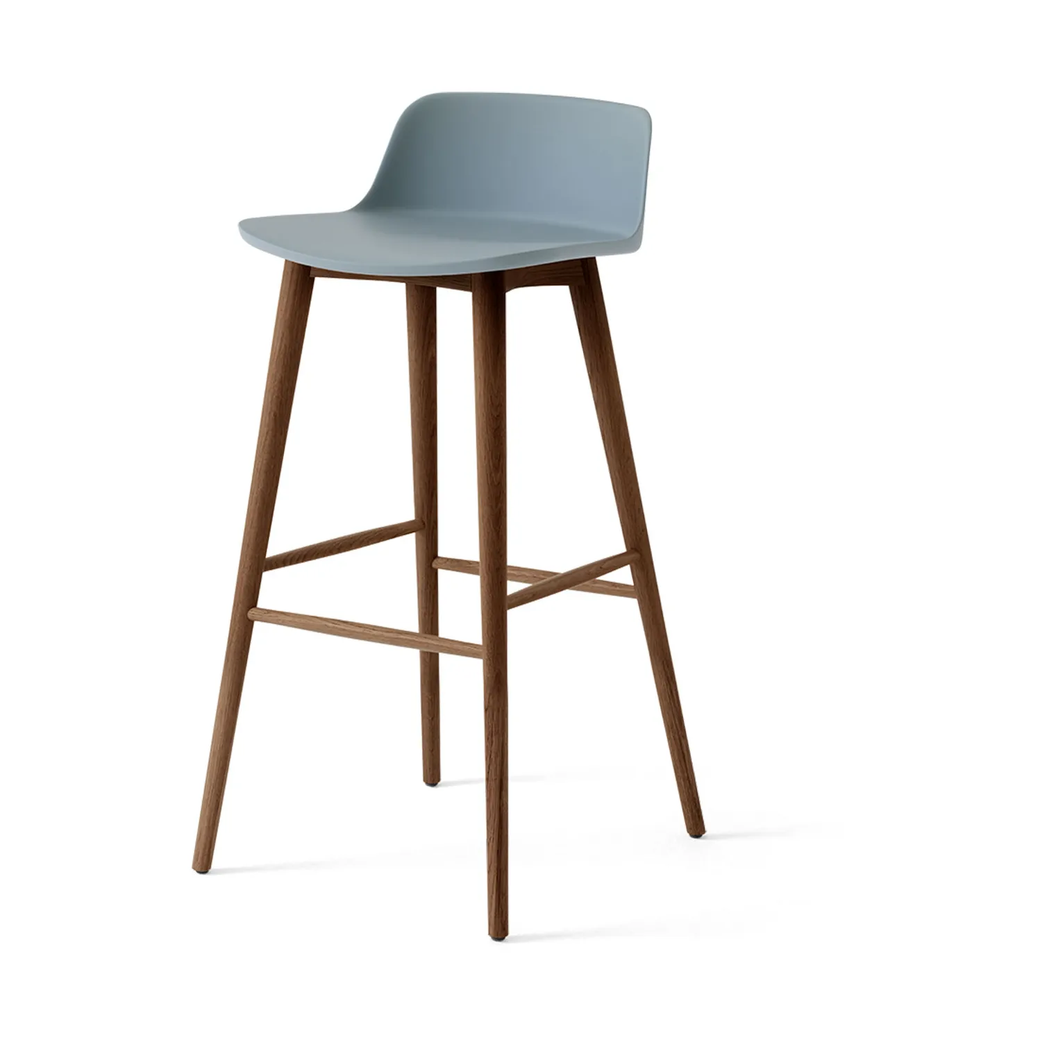 Rely HW123 barstol, Light blue-lackerad valnöt, 75 cm &Tradition