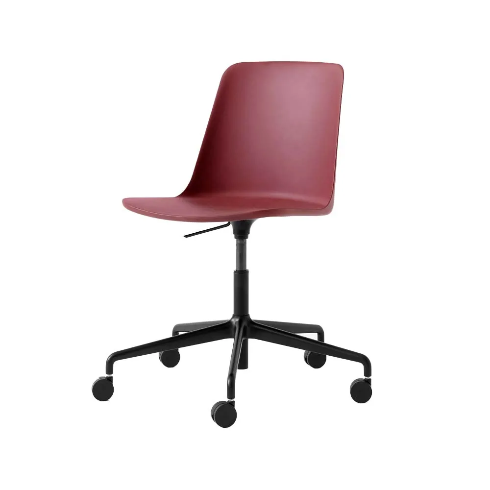 Rely HW28 kontorsstol, red brown, svart snurrstativ &Tradition