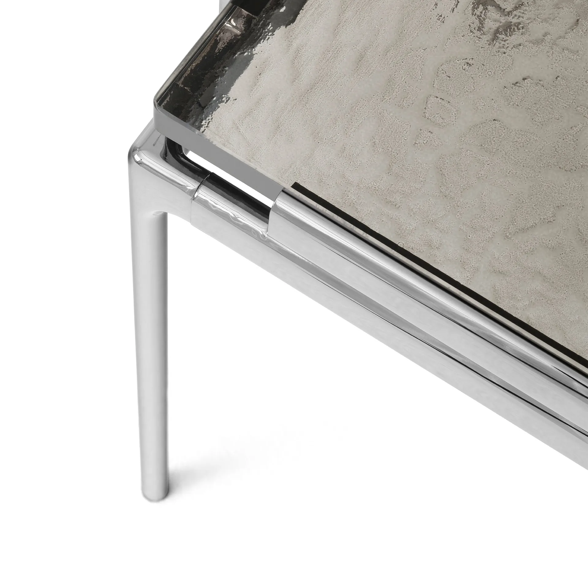Sett LN13 soffbord, Smoked cast glass-dark chrome &Tradition
