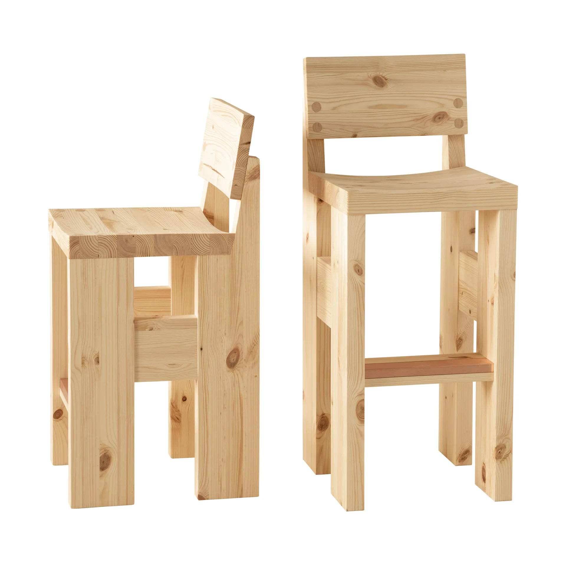 001 Bar Stool barstol, Matt oljevaxad furu, 65 cm Vaarnii