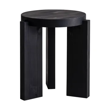 001 Stool rund pall - Svartbetsad furu, Ø40x44 cm - Vaarnii