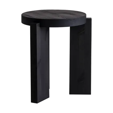 001 Stool rund pall - Svartbetsad furu, Ø40x44 cm - Vaarnii