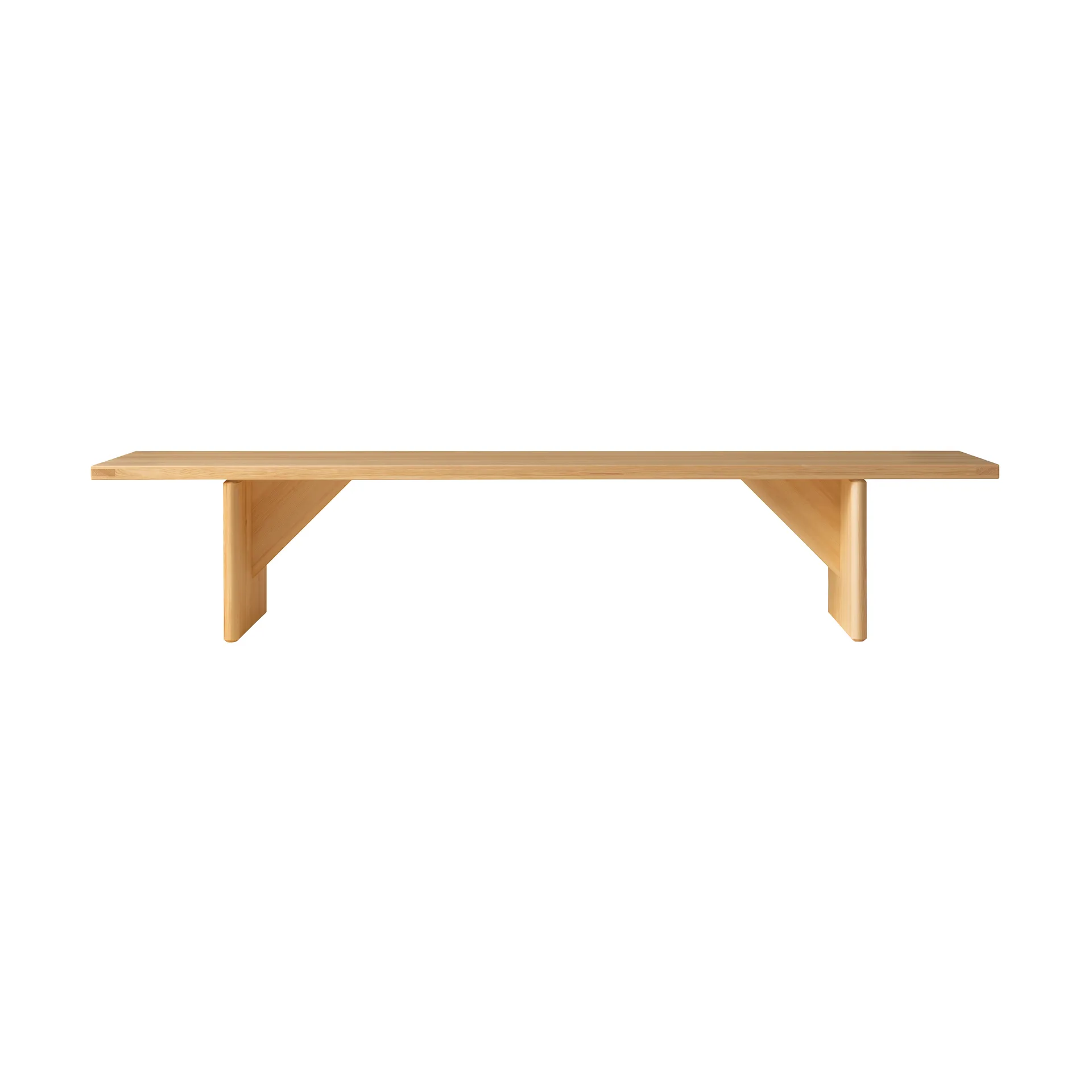 012 Kolmio Bench bänk, Matt oljevaxad furu, 227x42x45 cm Vaarnii