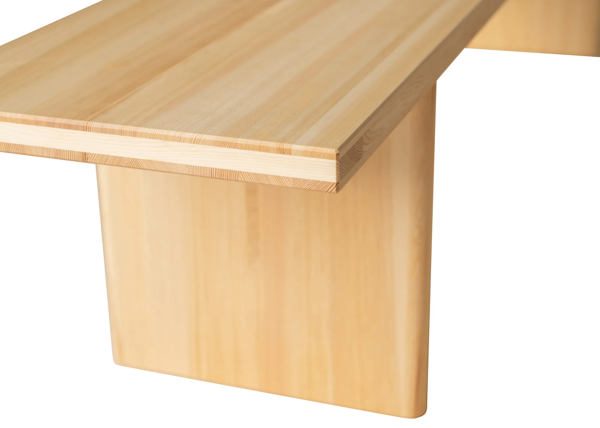 012 Kolmio Bench bänk, Matt oljevaxad furu, 227x42x45 cm Vaarnii