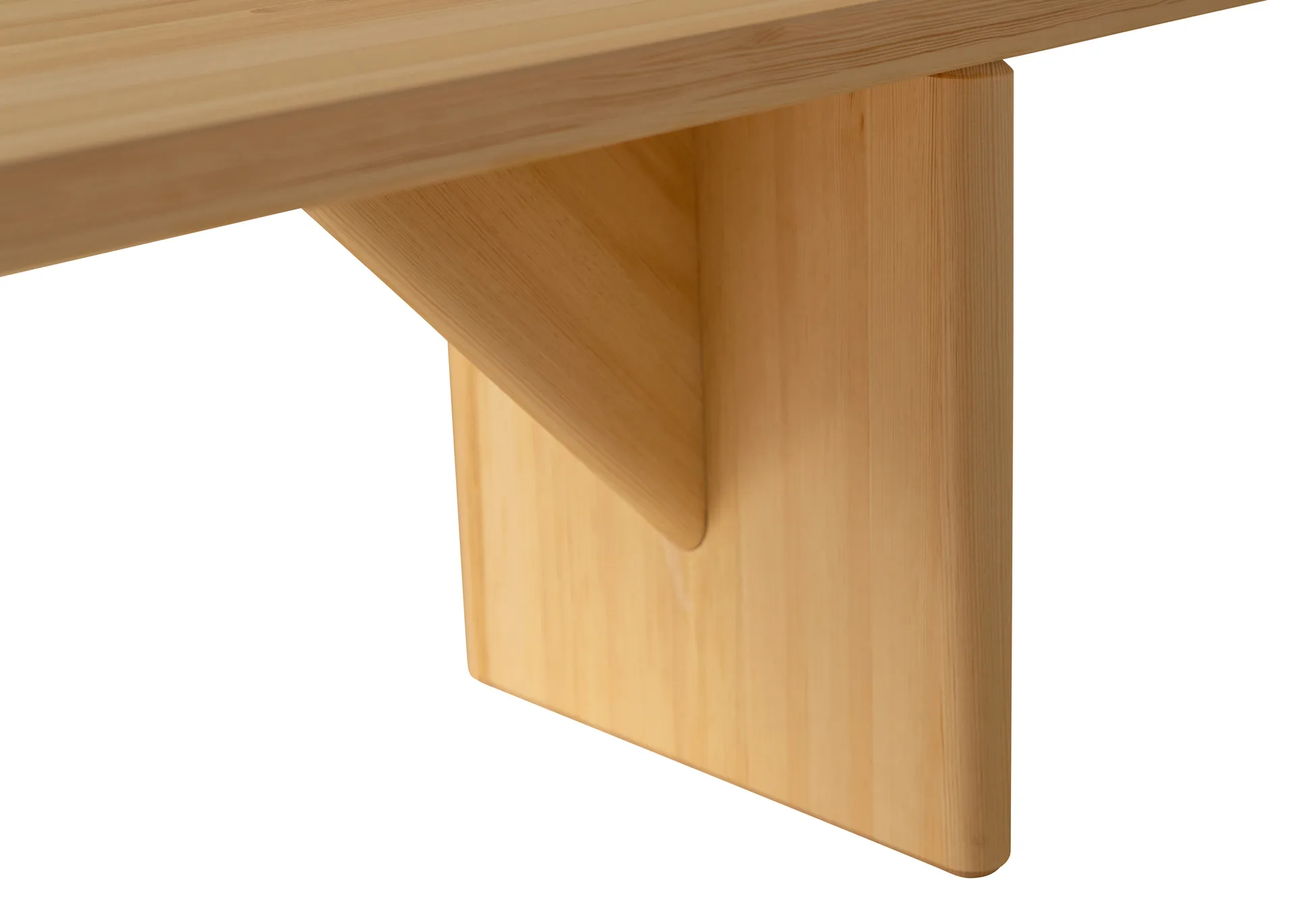 012 Kolmio Bench bänk, Matt oljevaxad furu, 227x42x45 cm Vaarnii