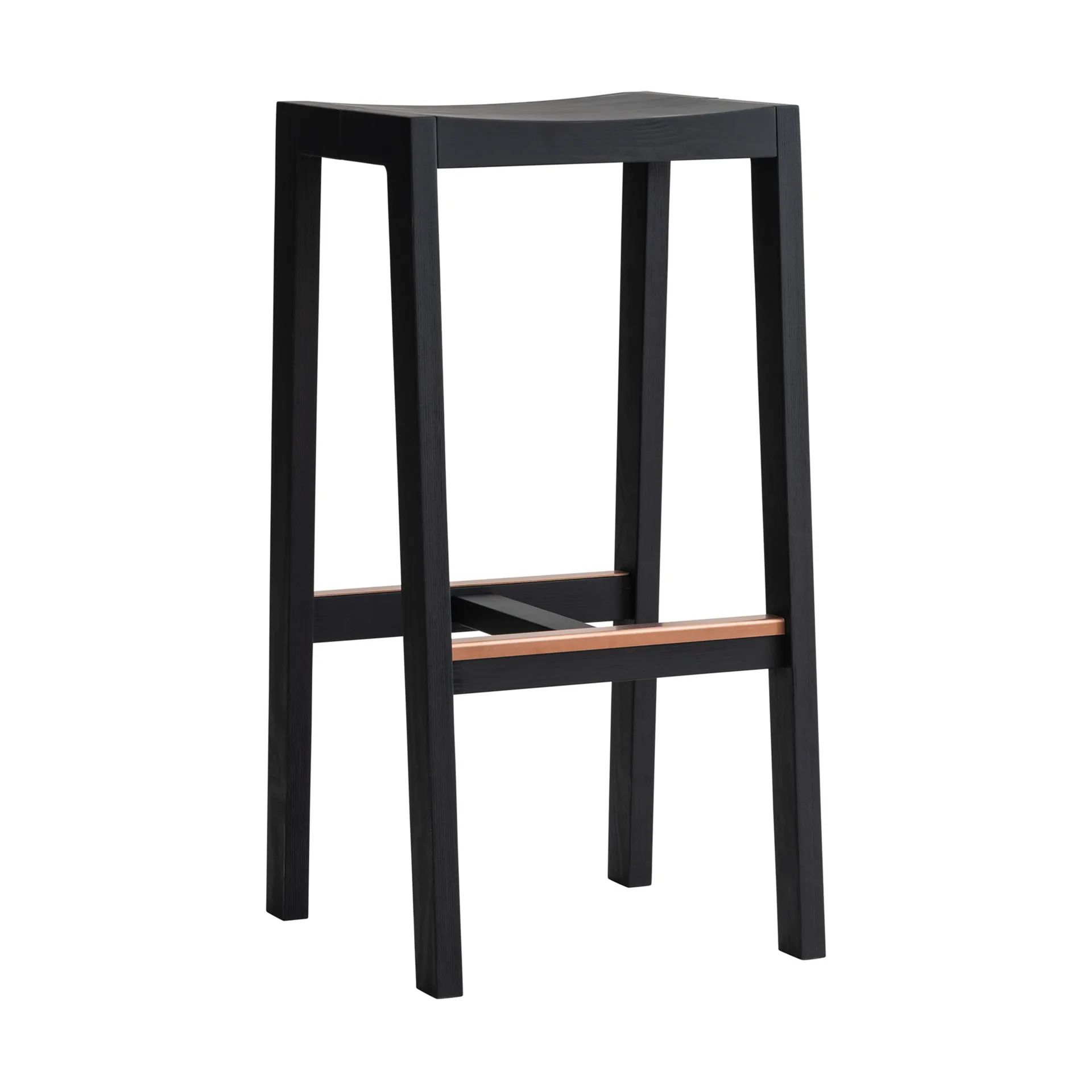 016 Maasto Bar Stool barpall, Svartbetsad furu, 75 cm Vaarnii