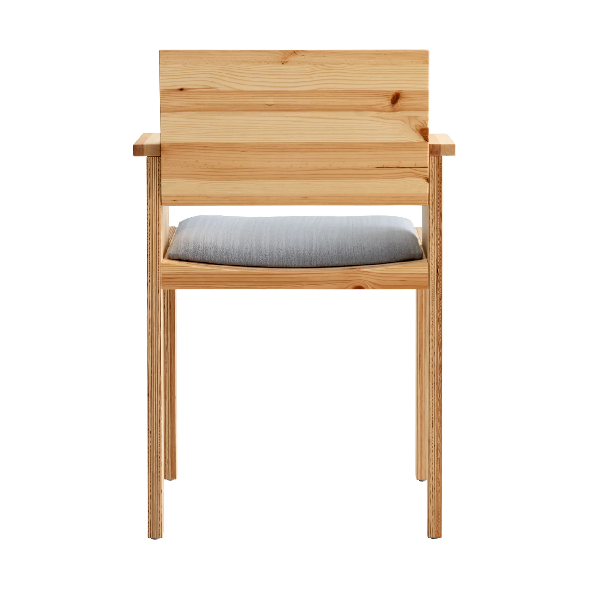 016 Maasto Dining Armchair karmstol, Matt oljevaxad furu, framsidesklädd grå Vaarnii