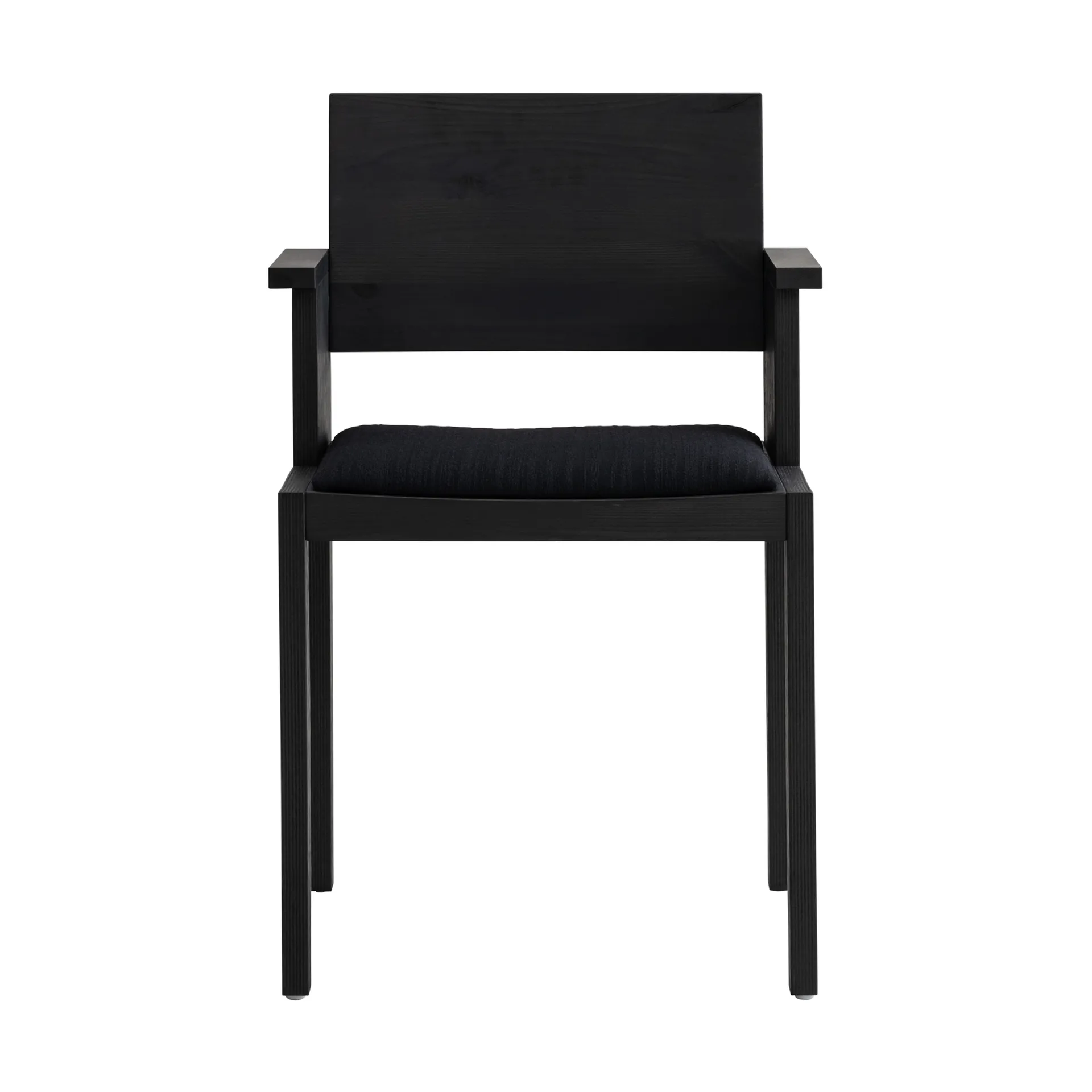 016 Maasto Dining Armchair karmstol, Svartbetsad furu, klädd sits svart Vaarnii