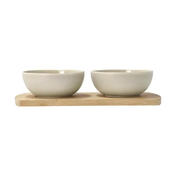 Shoku bambubricka med 2 skålar - Beige - Villa Collection