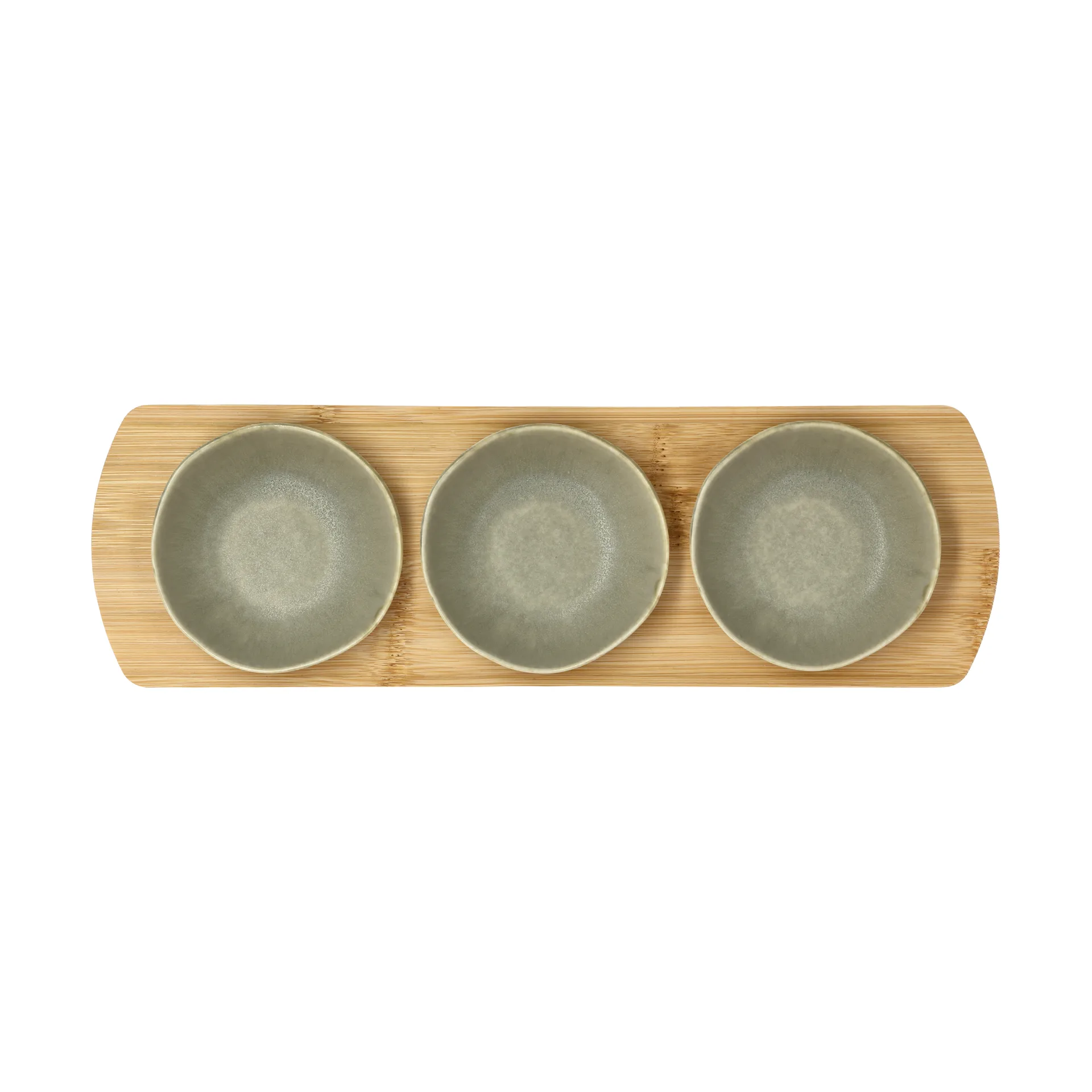 Shoku bambubricka med 3 skålar, Pure Green Villa Collection