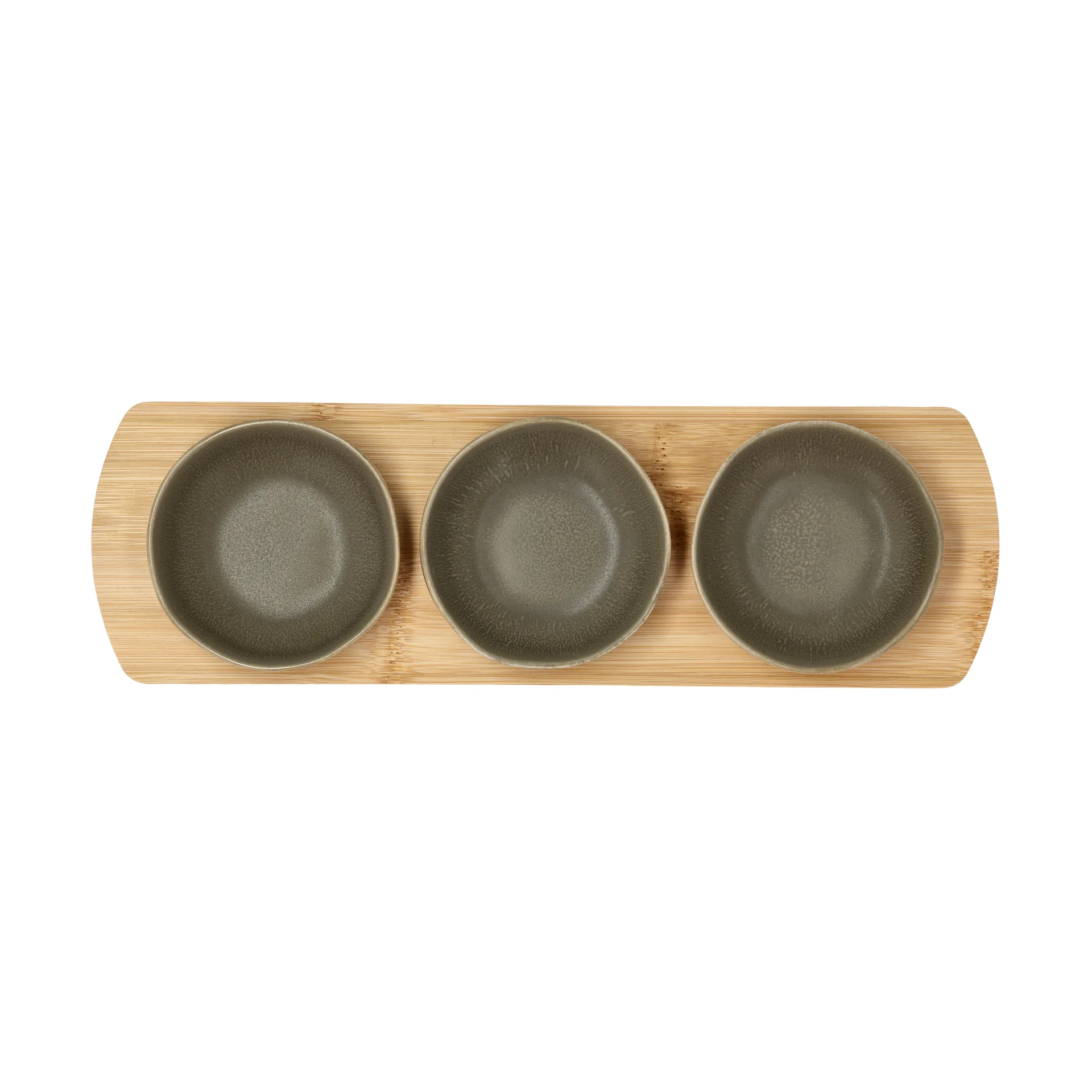 Shoku bambubricka med 3 skålar, Warm Brown Villa Collection