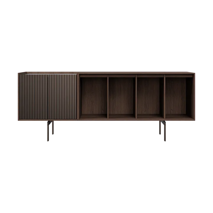 Vipp Cabinet H1 sideboard med ben - Dark oak-marble, doors - Vipp