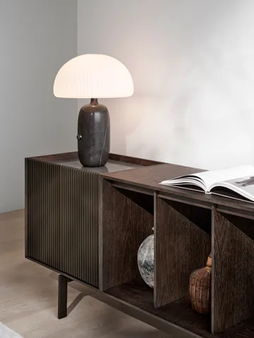 Vipp Cabinet H1 sideboard med ben - Dark oak-marble, doors - Vipp