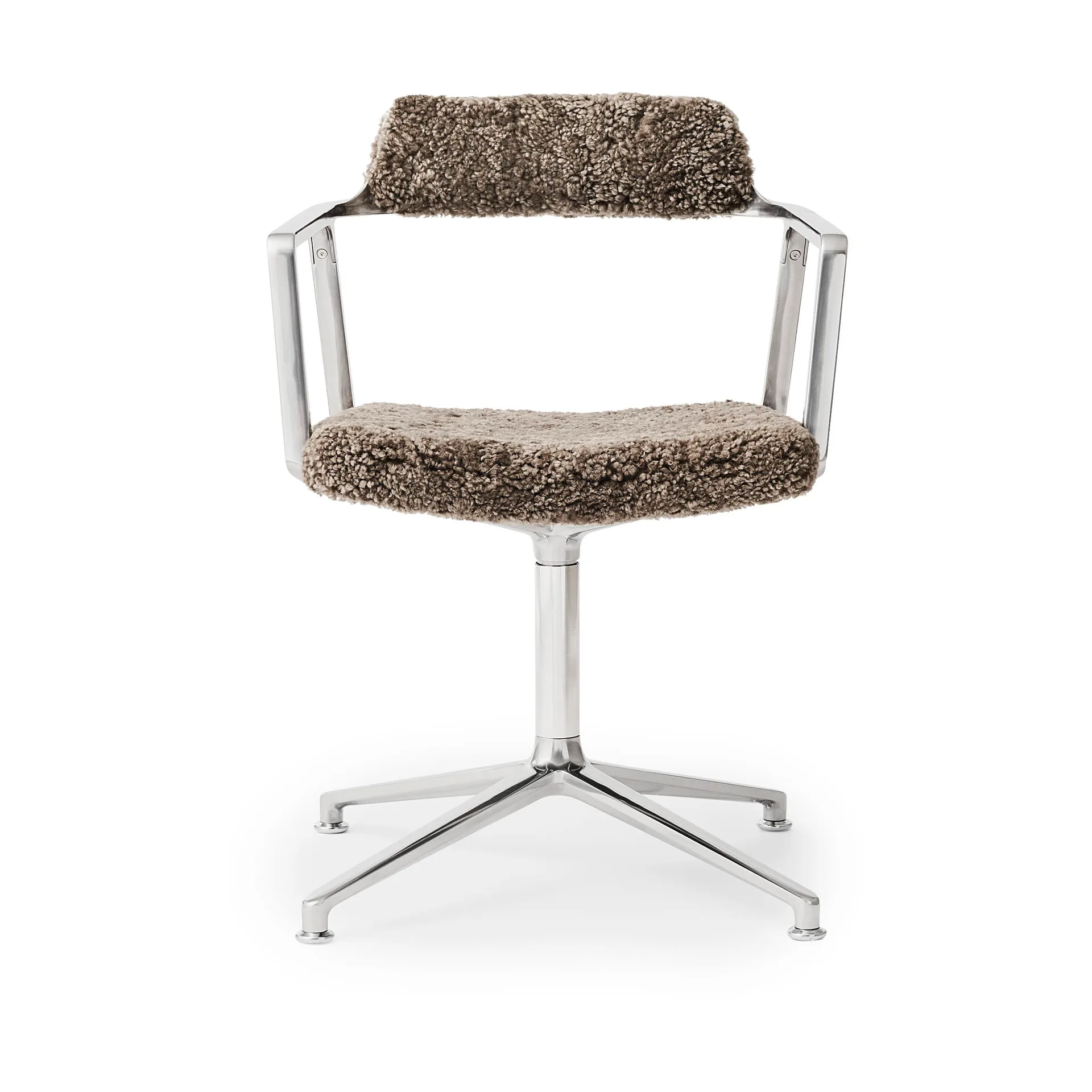 Vipp452 kontorsstol curly limited edition, Brown Sheepskin Vipp