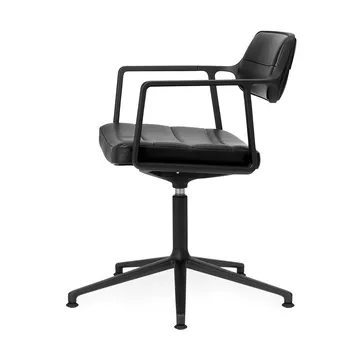 Vipp453+ Swivel kontorsstol - Black aluminium-black leather - Vipp
